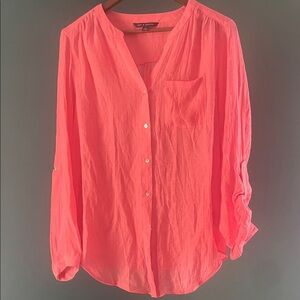Zac and Rachel Bright Pink V-Neck Blouse